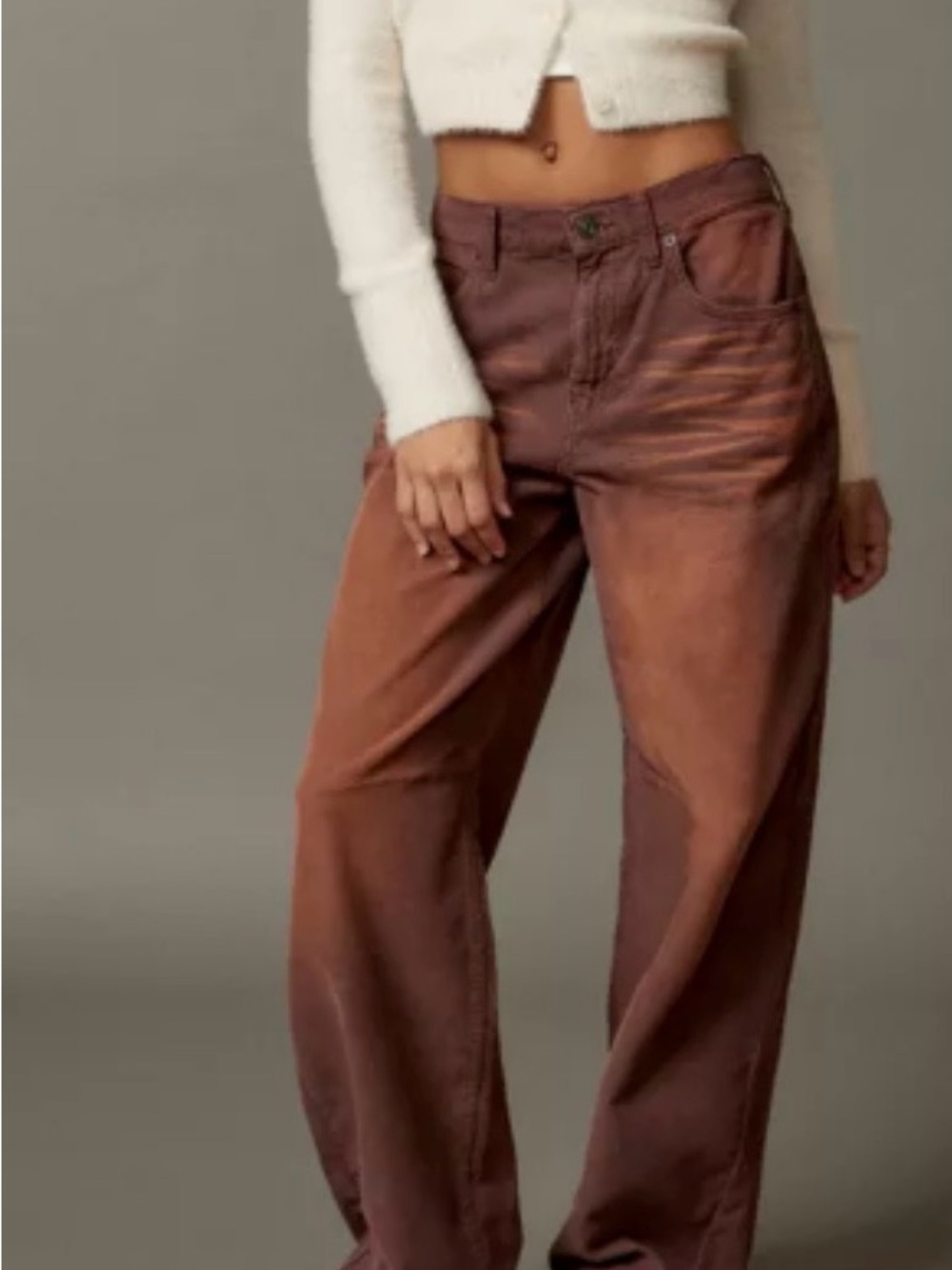 BDG Wide-Leg Jeans in Rust Brown/burgundy